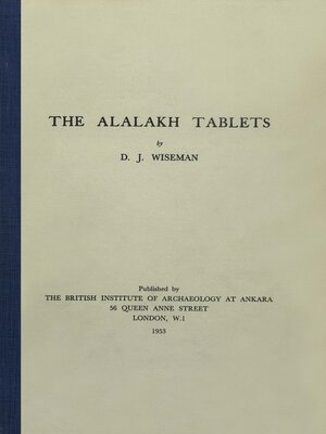 cover image of The Alalakh Tablets